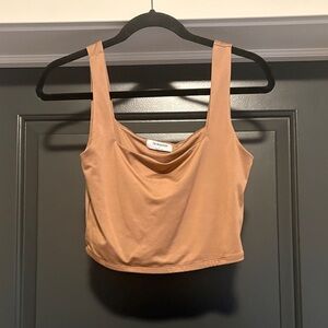 Elegant Tan/light brown Crop Top